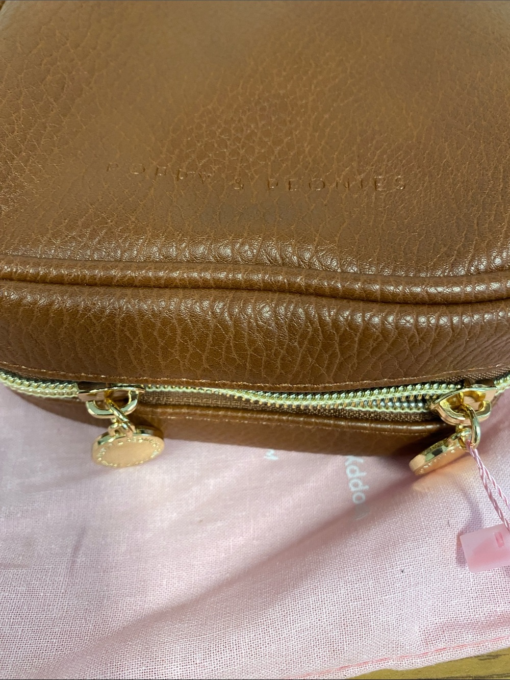 Poppy & Peonies Brown Pebbled Leather Jewelry Case - Picture 3 of 6